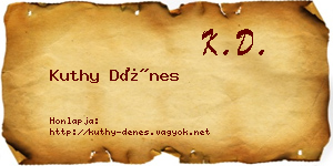 Kuthy Dénes névjegykártya