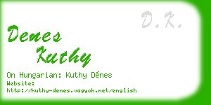 denes kuthy business card