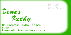 denes kuthy business card
